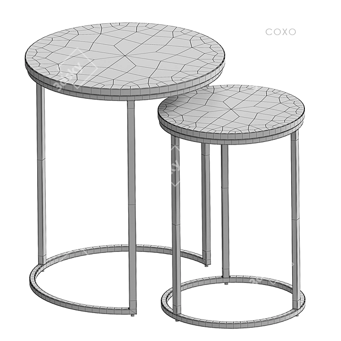 Soho Marble Round Tables Set 3D model image 4