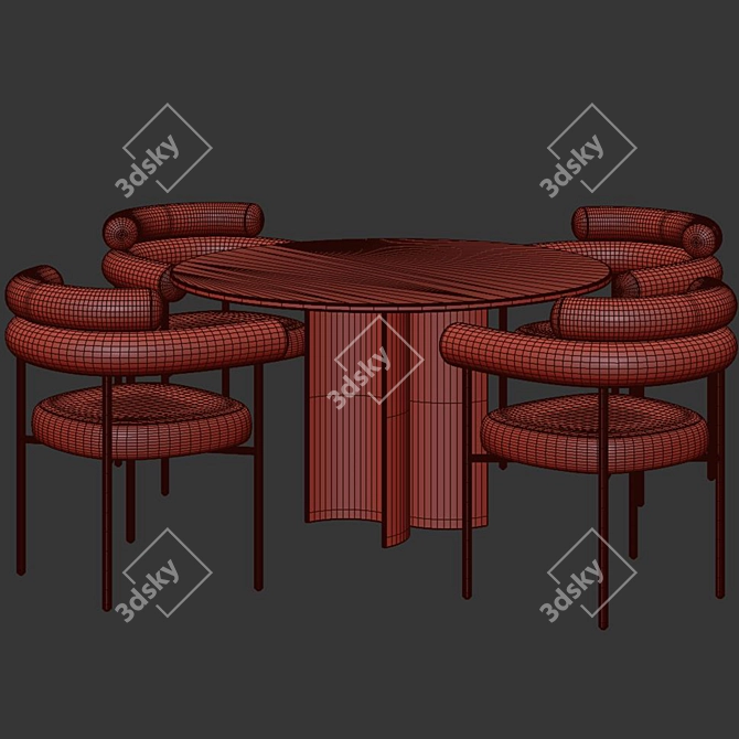 Modern Dining Chair Table132 Unique 3D model image 5