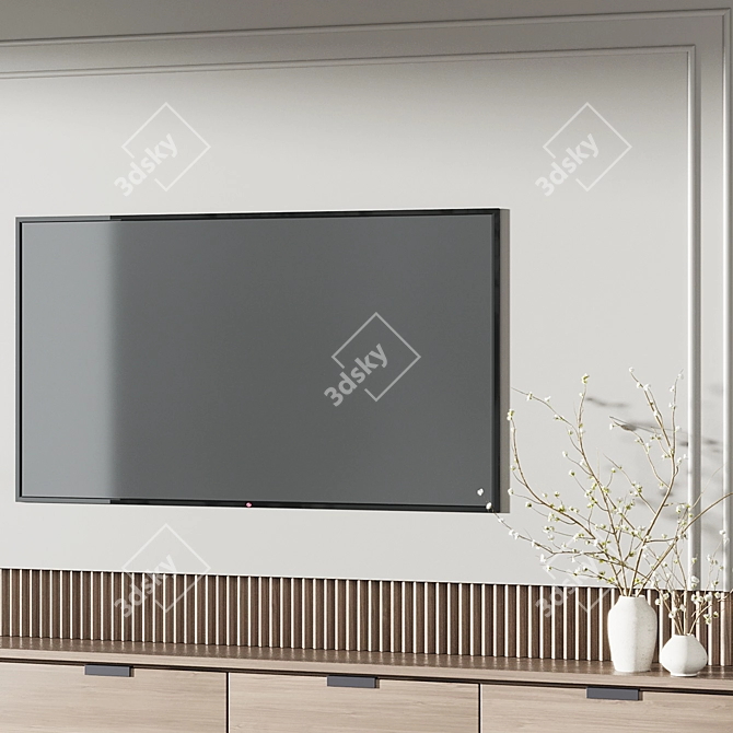 Modern TV Wall Decor Set 3D model image 4