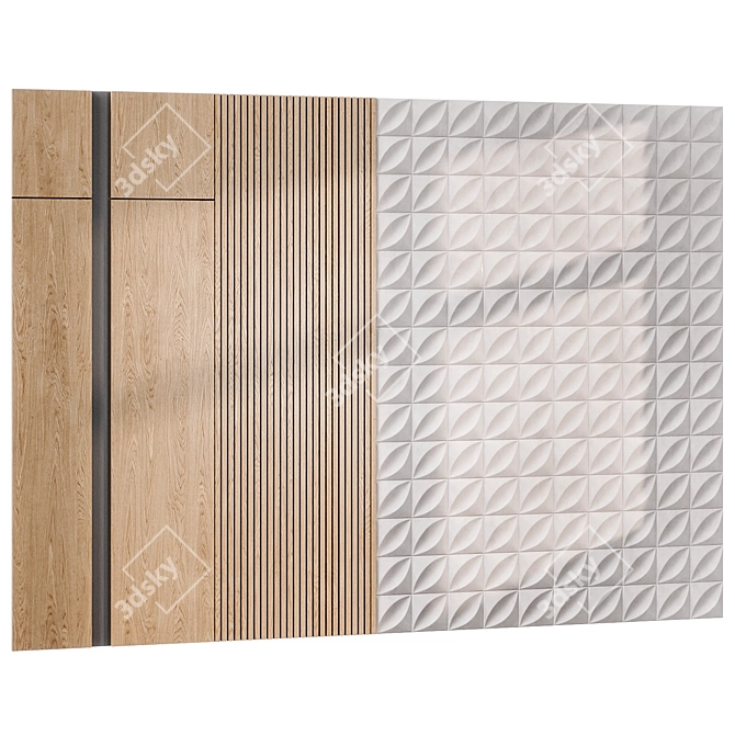 Minimalist 3D Wall Panel Set 3D model image 1