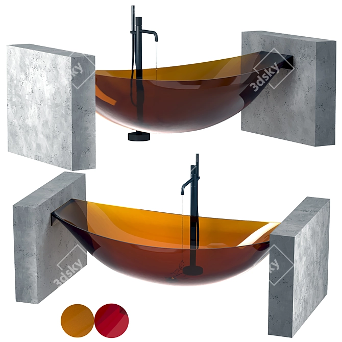 Crystal Hanging Bathtub Set 3D model image 1