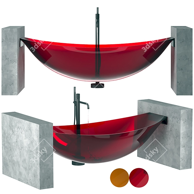 Crystal Hanging Bathtub Set 3D model image 2