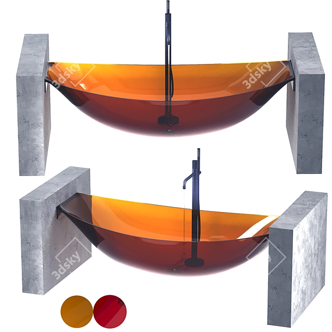 Crystal Hanging Bathtub Set 3D model image 5