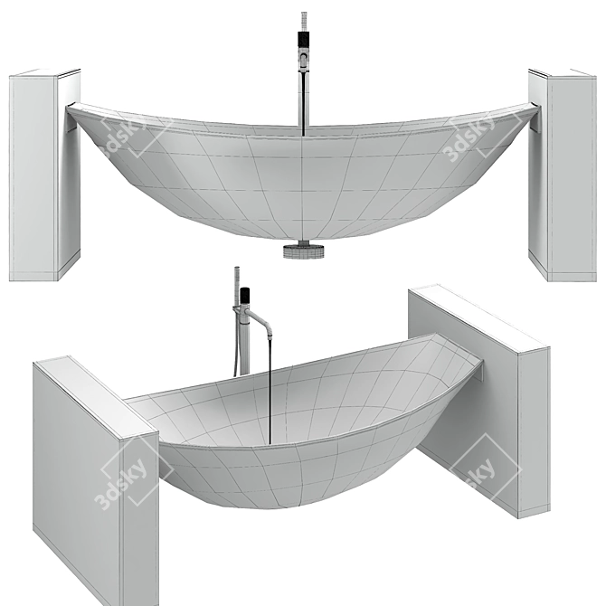 Crystal Hanging Bathtub Set 3D model image 6