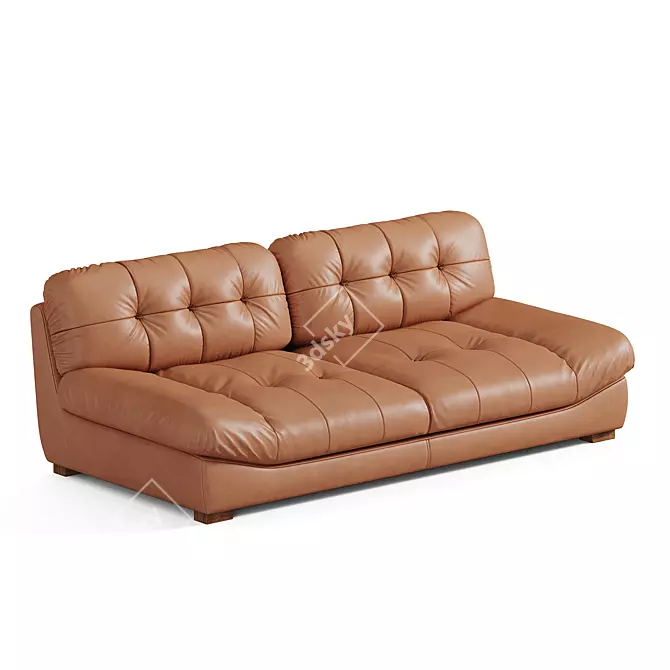 Luxury Harlan Leather Sofa, 3Ds Max Model 3D model image 2