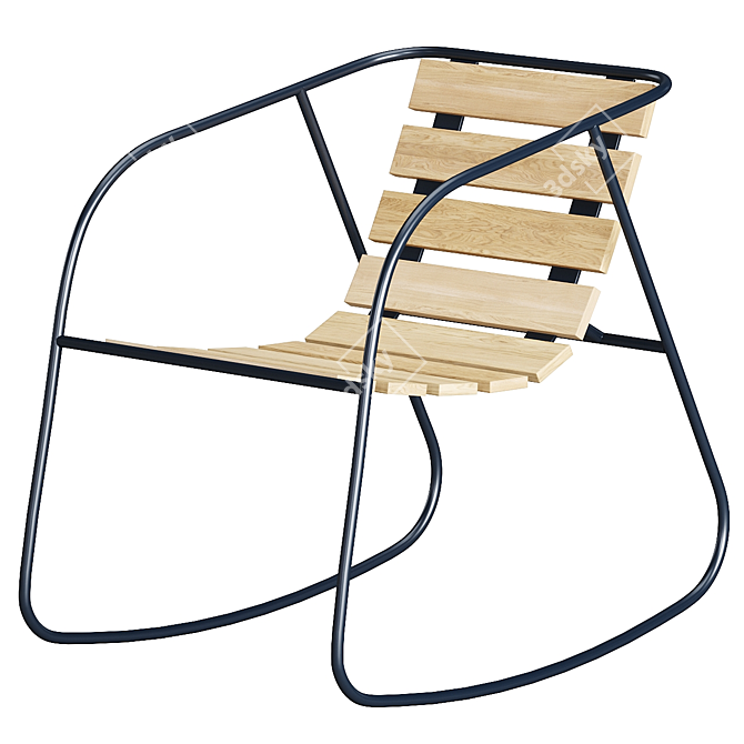 Modern Nostalgic Rocking Chair 3D model image 1