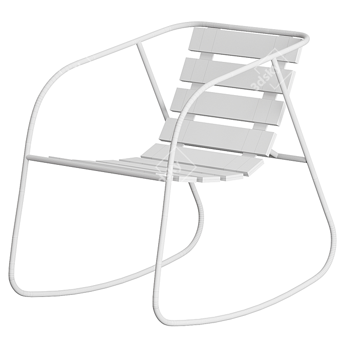 Modern Nostalgic Rocking Chair 3D model image 6