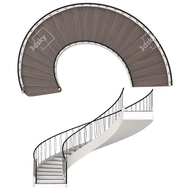 22 Step Staircase Solution 3D model image 3