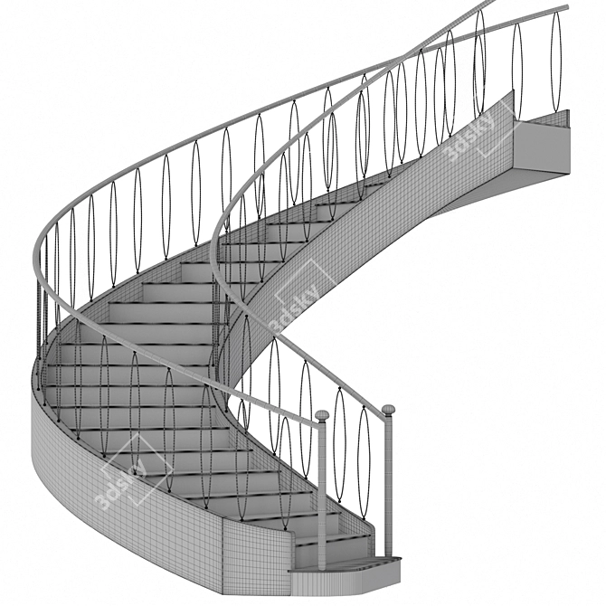 22 Step Staircase Solution 3D model image 4