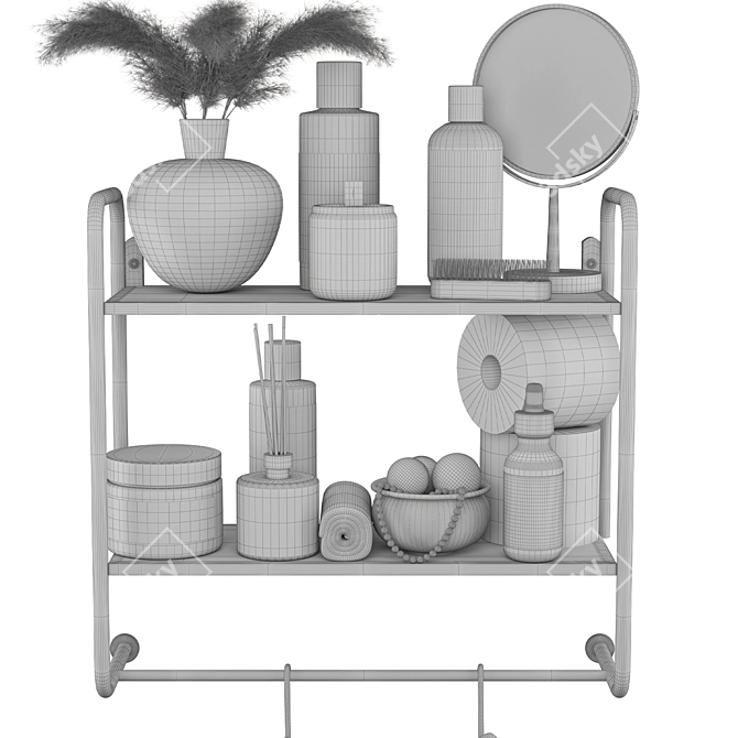 Modern Bathroom Accessories Set 05 3D model image 6