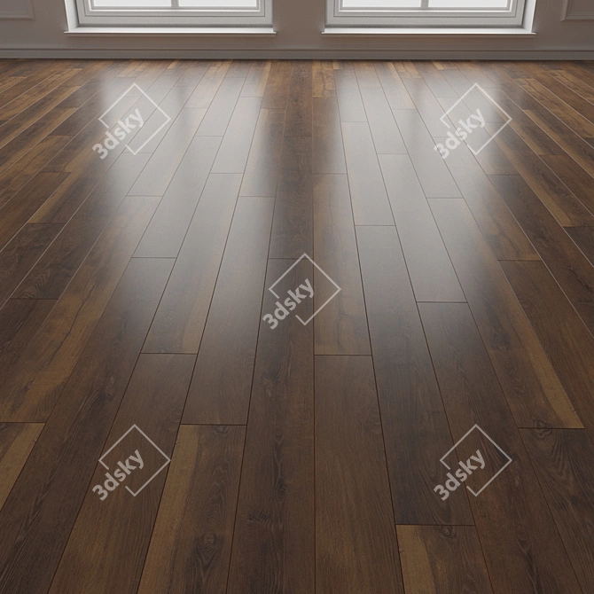 Vintage Oak Floor Texture Set 3D model image 3