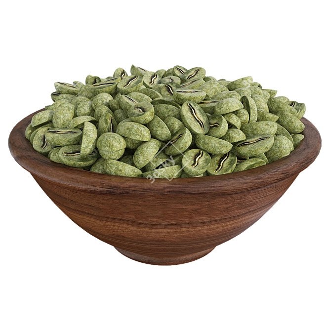 Organic Coffee Bean Bowl 3D model image 1