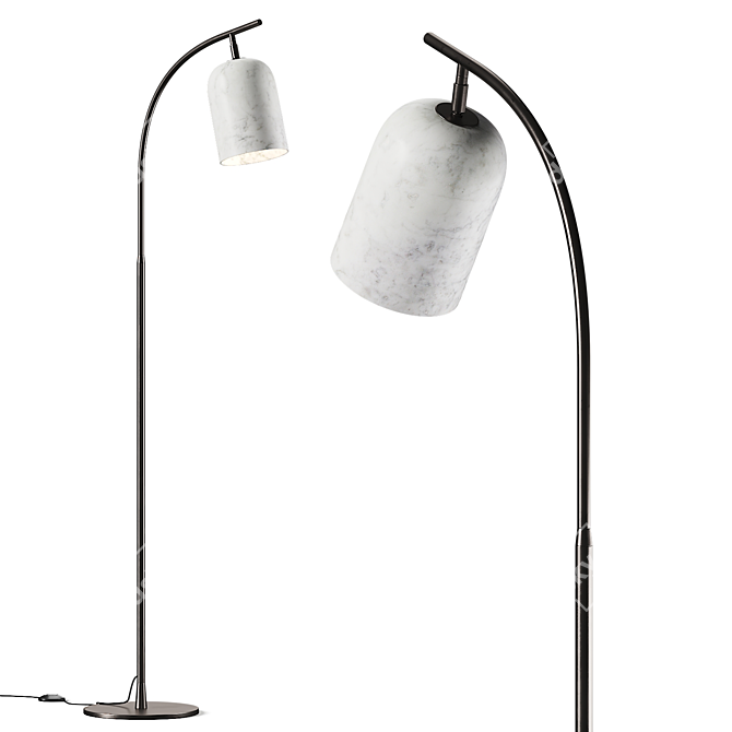 Versatile Rotating Floor Lamp, 3D-ready 3D model image 1