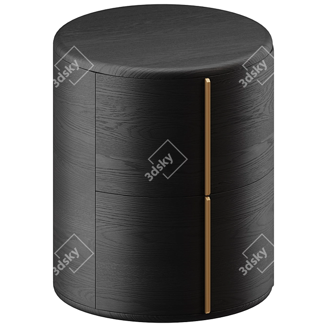 Modern Round Black Coffee Table 3D model image 1