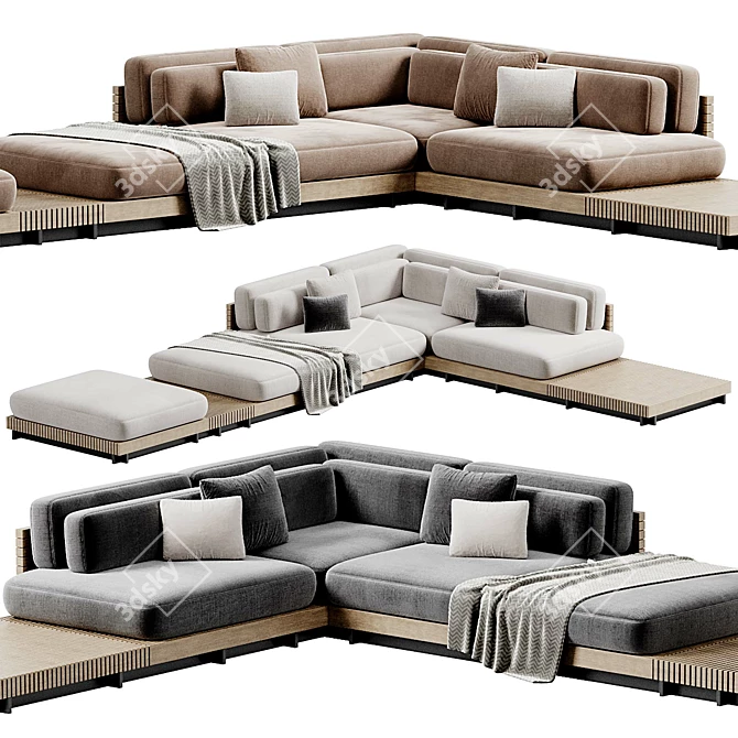 Modern Sustainable Outdoor Sofa Design 3D model image 3