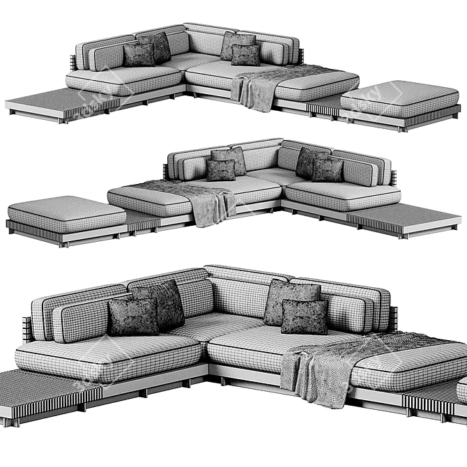 Modern Sustainable Outdoor Sofa Design 3D model image 5