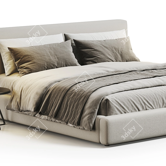 Gorgeous Abbyson Luxe Upholstered Bed 3D model image 3