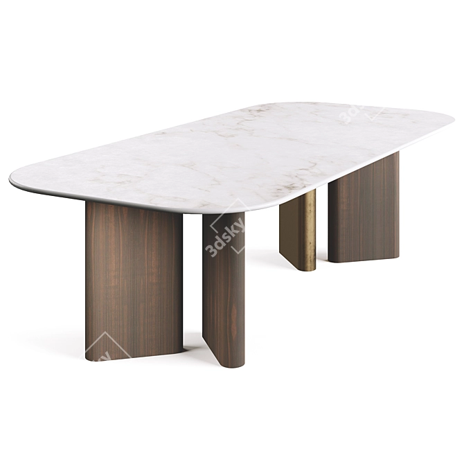 Modern Onno Dining Table in 3D 3D model image 2