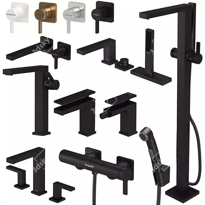 Modern TECTURIS Faucets Set 02 3D model image 1