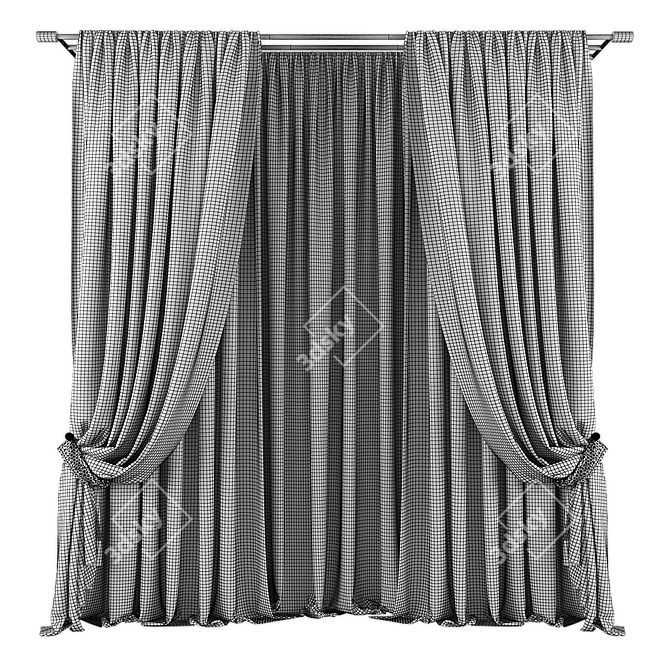  Modern Geometric Curtain Design 3D model image 2