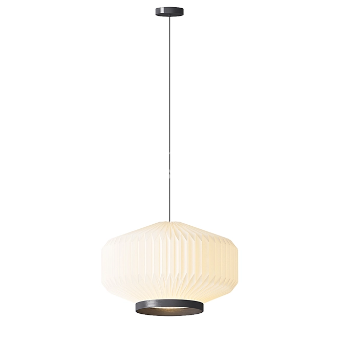 Minimalist Bamboo Pendant Lamp 3D model image 1