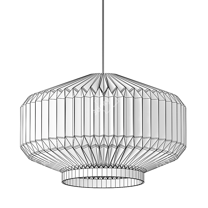 Minimalist Bamboo Pendant Lamp 3D model image 5