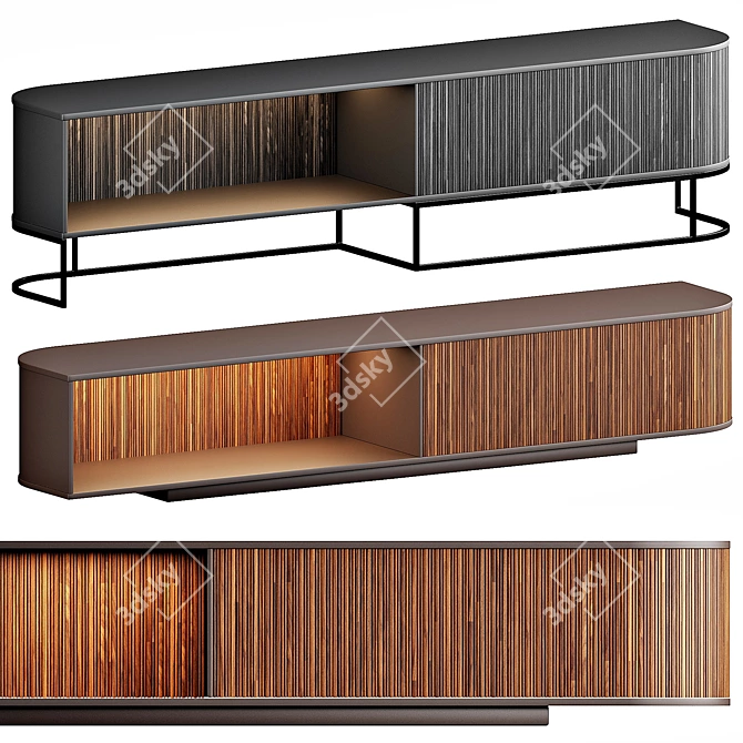 Modern Dune TV Stand | Stylish Entertainment Stand 3D model image 1