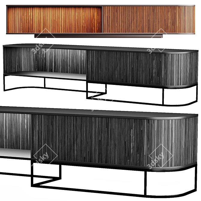 Modern Dune TV Stand | Stylish Entertainment Stand 3D model image 3