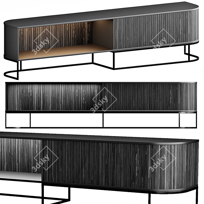 Modern Dune TV Stand | Stylish Entertainment Stand 3D model image 5