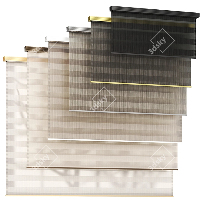 ShadowPlay Roller Blinds Set 3D model image 1