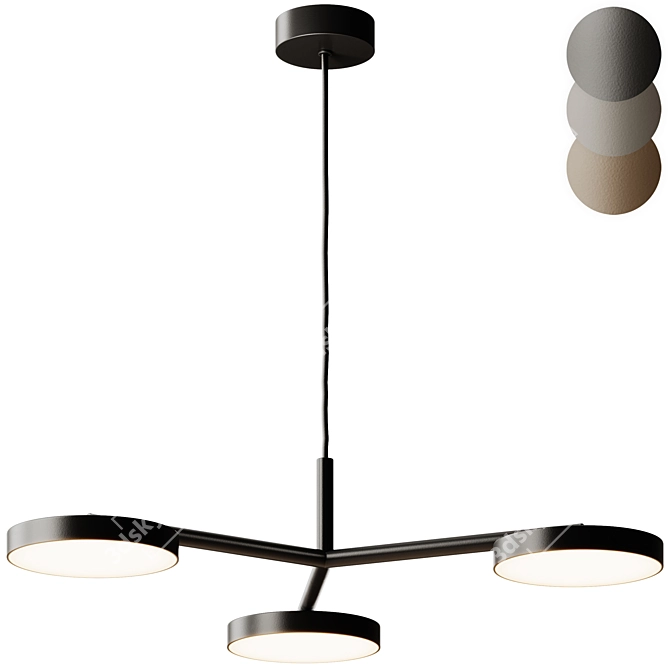 Rafaela Trio Pendant Lamp, Dimmable Metal 3D model image 1