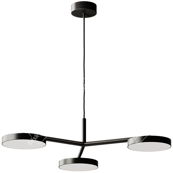 Rafaela Trio Pendant Lamp, Dimmable Metal 3D model image 4