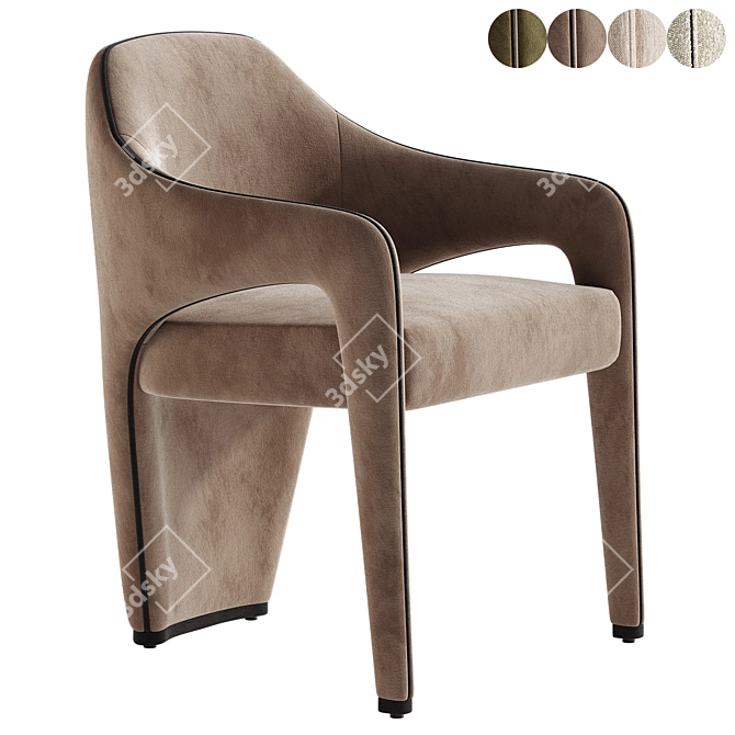  Stylish MARLON Dining Chair 3D model image 1