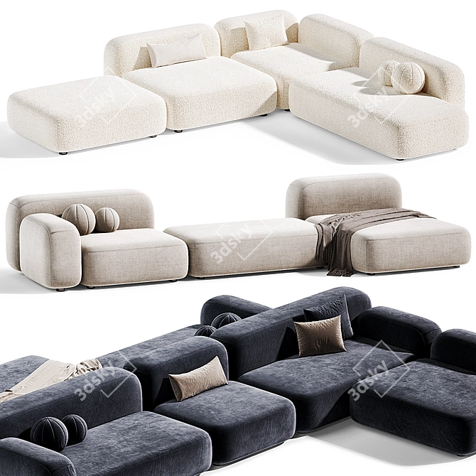 Ribble 3 Modular Sofa Set 3D model image 4