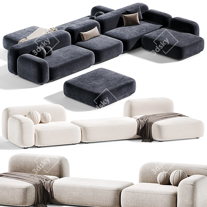 Ribble 3 Modular Sofa Set 3D model image 5