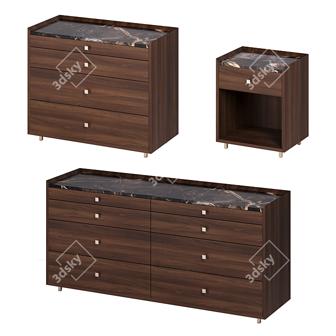 Elegant AM.PM Noham Furniture Set 3D model image 1