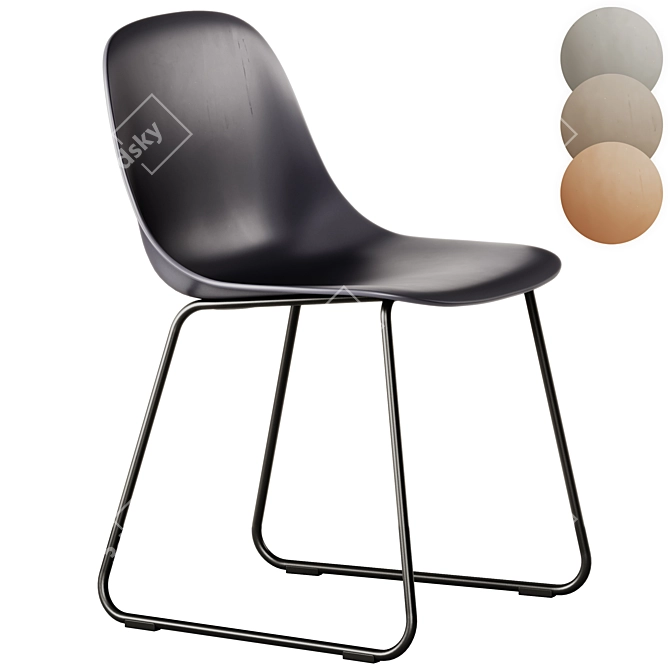 Muuto Fiber Sled Base Chair 3D model image 6