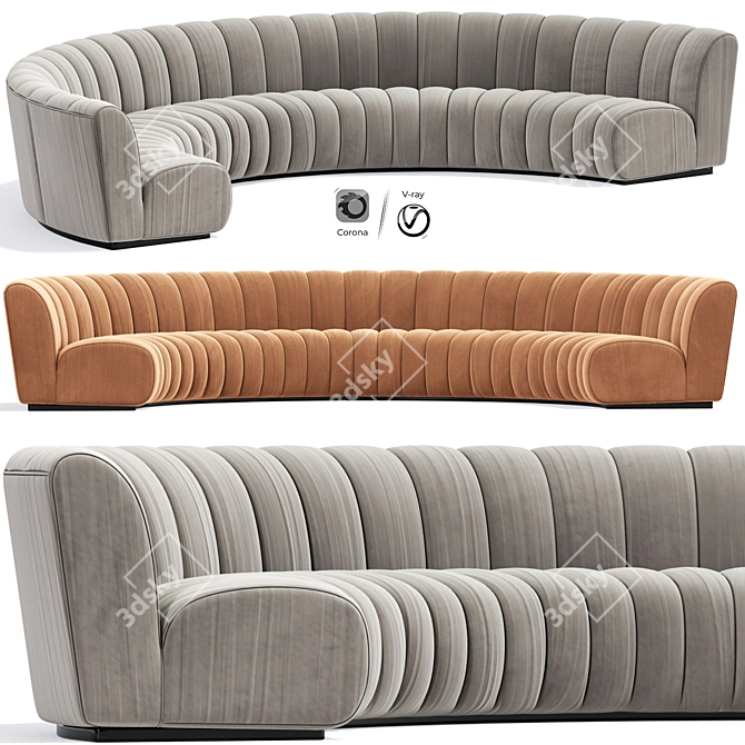 Modern Modular Upholstered Sectional Sofa 3D model image 1