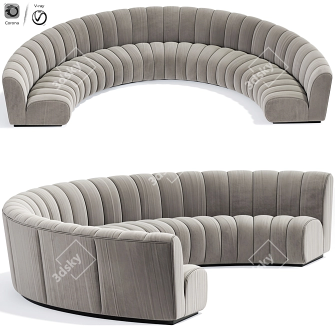 Modern Modular Upholstered Sectional Sofa 3D model image 2