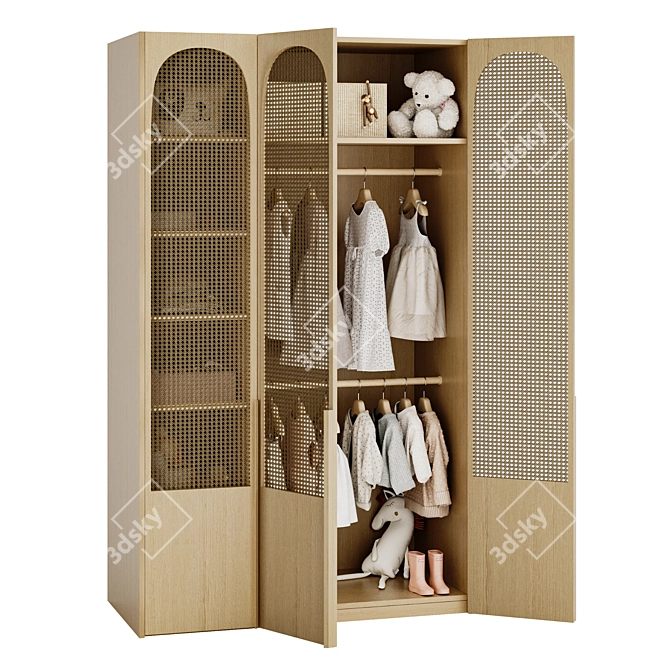 Kids Wardrobe with Accessories 3D model image 1