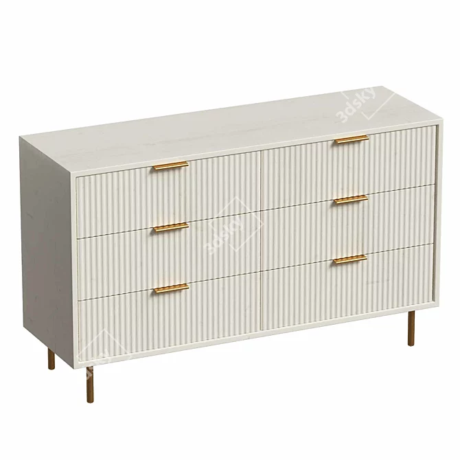 Quinn 6-Drawer Dresser Model 3D model image 3