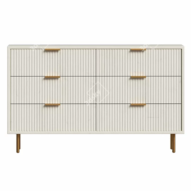 Quinn 6-Drawer Dresser Model 3D model image 4