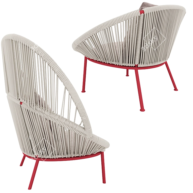 Elegant Petalo Armchair: Modern Comfort 3D model image 3