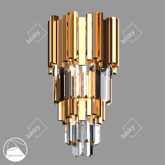 Crystal B Type Wall Sconce 3D model image 1