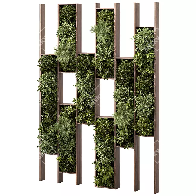 Zen Oasis Vertical Garden Set 3D model image 1