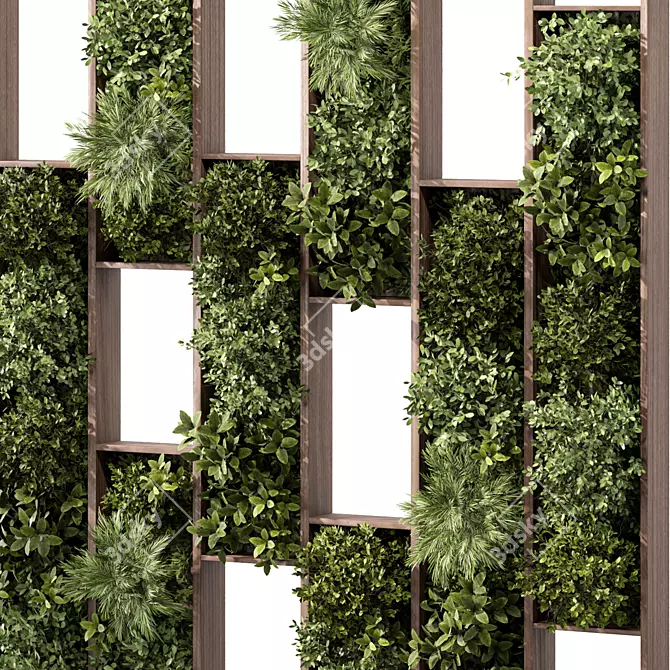 Zen Oasis Vertical Garden Set 3D model image 3