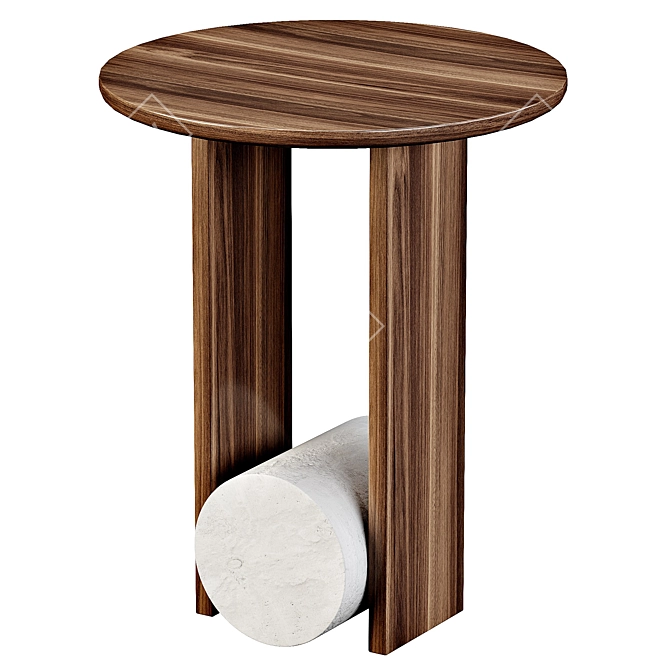 Modern Geometric Side Table Blue 3D model image 2