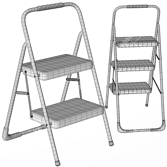 3-Step Folding Ladder 3D model image 5