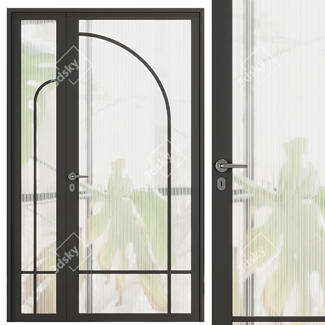 Modern Entrance Door Set 2016 3D model image 1