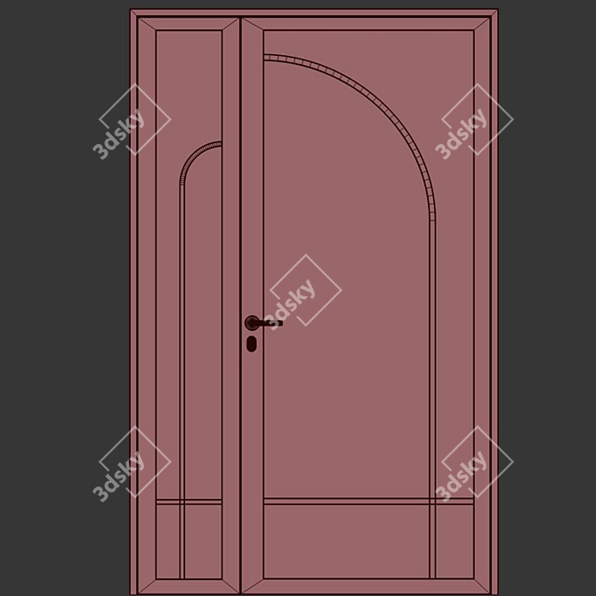 Modern Entrance Door Set 2016 3D model image 4